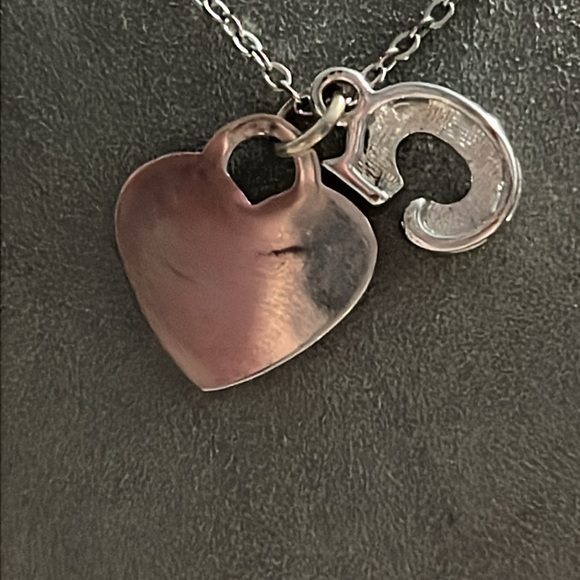 Silver Tone “C” initial Necklace - Picture 3 of 5